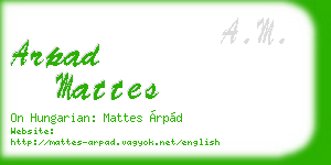 arpad mattes business card